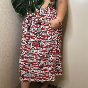 Porridge by Anthropologie Red Building Skirt | M